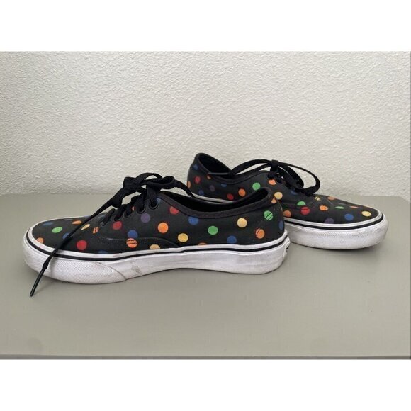 Vans Authentic Polka Dot Sneakers Casual Canvas Shoes Black Multi Size 4.5/6 - Picture 3 of 11